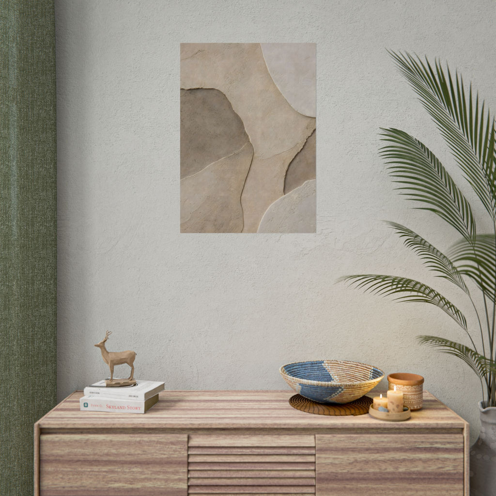 Abstract Neutral Texture Rolled Poster — Earth Tone Minimal Wall Art