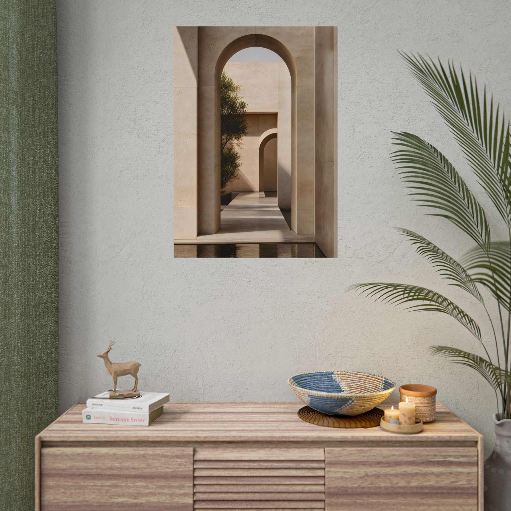 Minimalist Architectural Poster — Neutral Archway Wall Art (Rolled Poster)