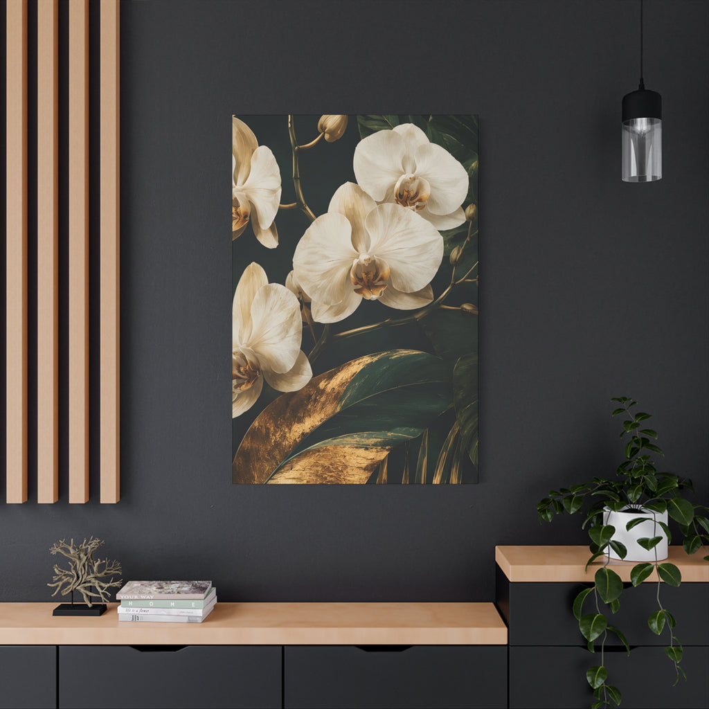 Orchid Botanical Matte Canvas Print — Stretched 1.25"