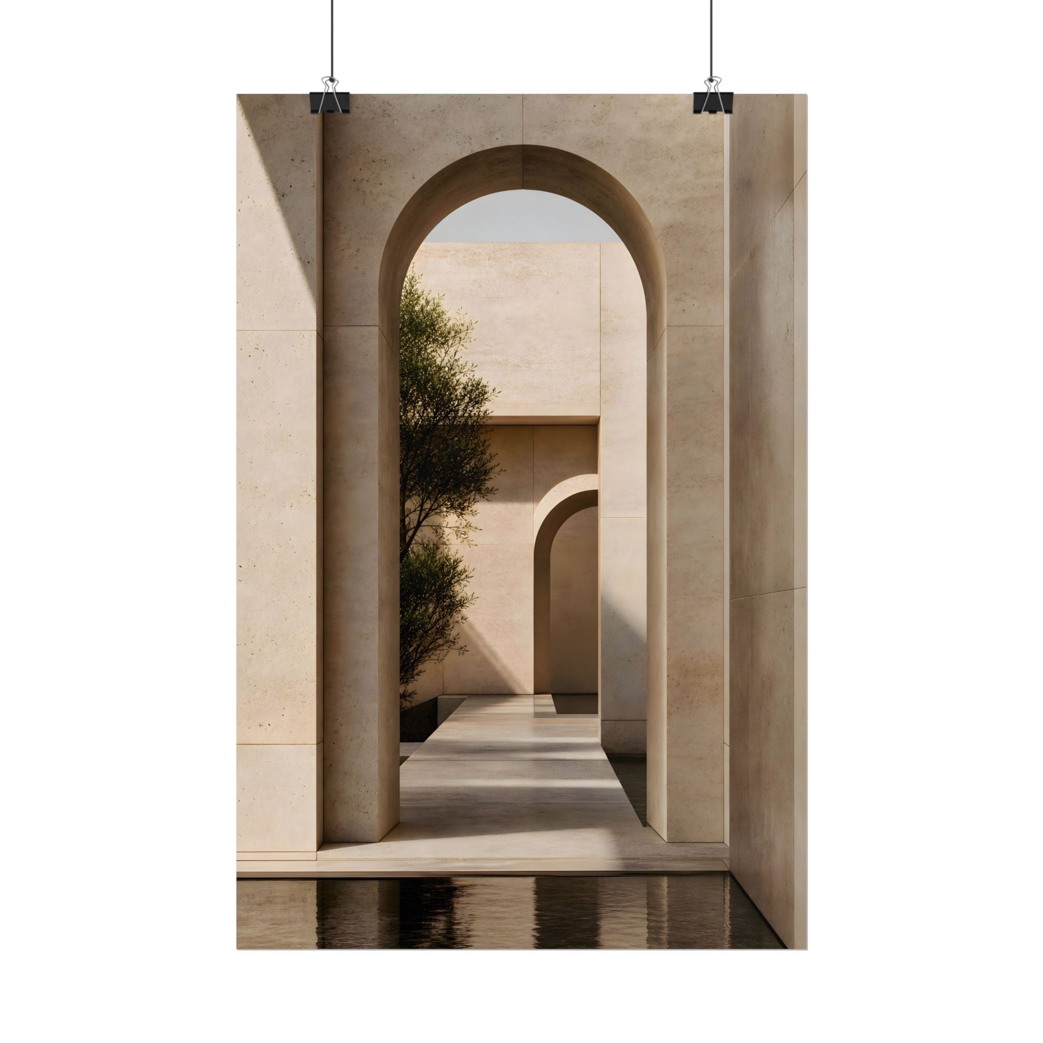 Minimalist Architectural Poster — Neutral Archway Wall Art (Rolled Poster)