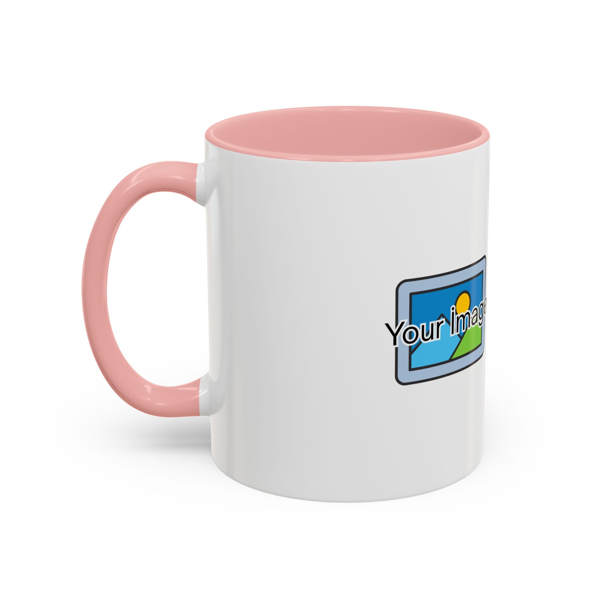 Personalized Accent Coffee Mug - Custom Text & Image, 11oz/15oz