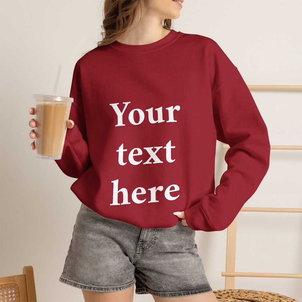 Custom Text Crewneck Sweatshirt — Personalized Minimalist Sweatshirt