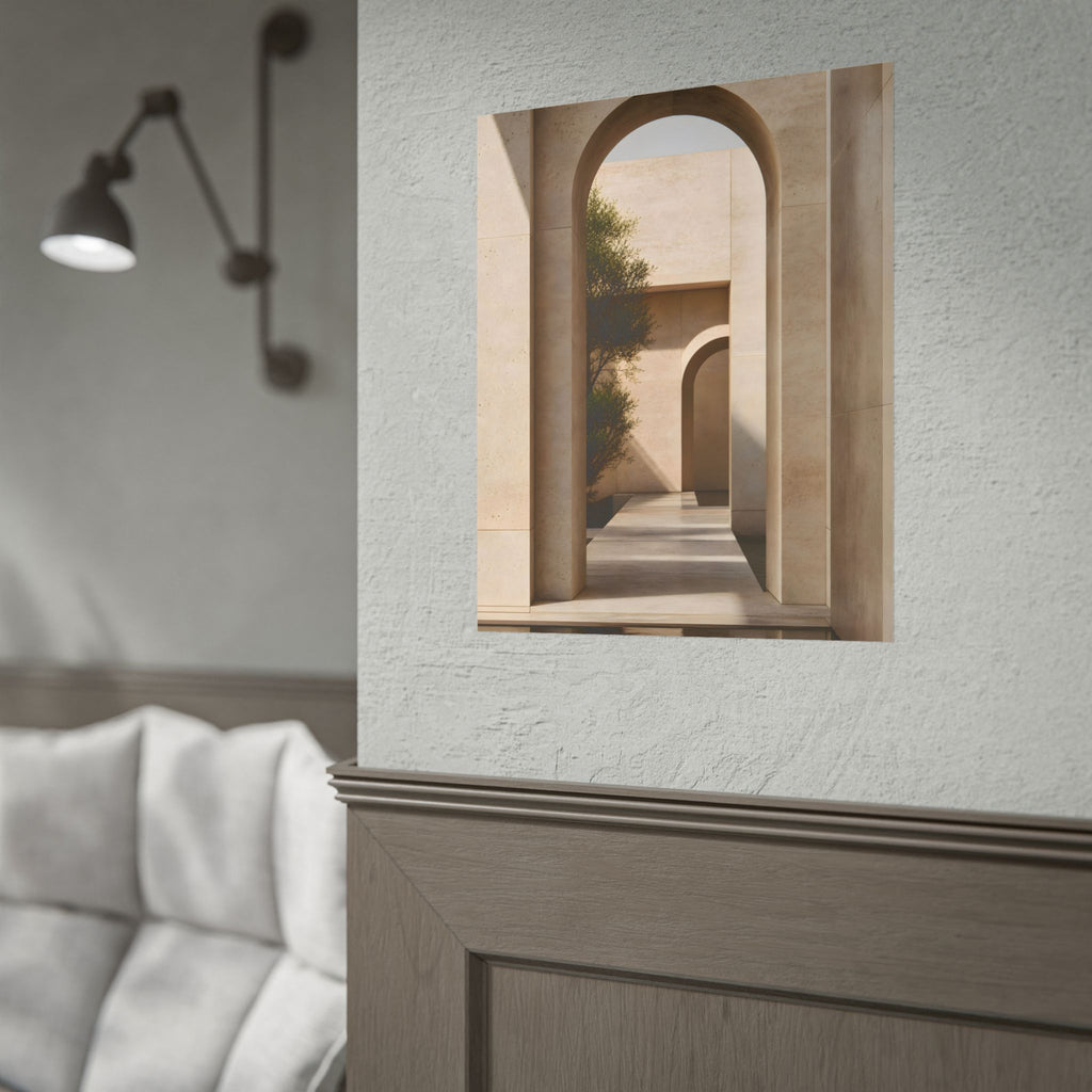 Minimalist Architectural Poster — Neutral Archway Wall Art (Rolled Poster)