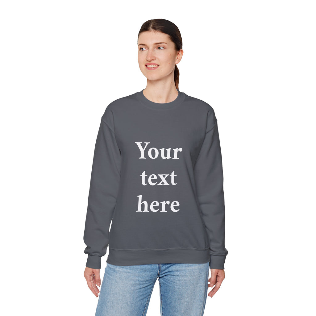 Custom Text Crewneck Sweatshirt — Personalized Minimalist Sweatshirt