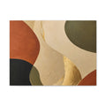Abstract Earth Tone Canvas Wall Art — Organic Shapes with Gold Accent