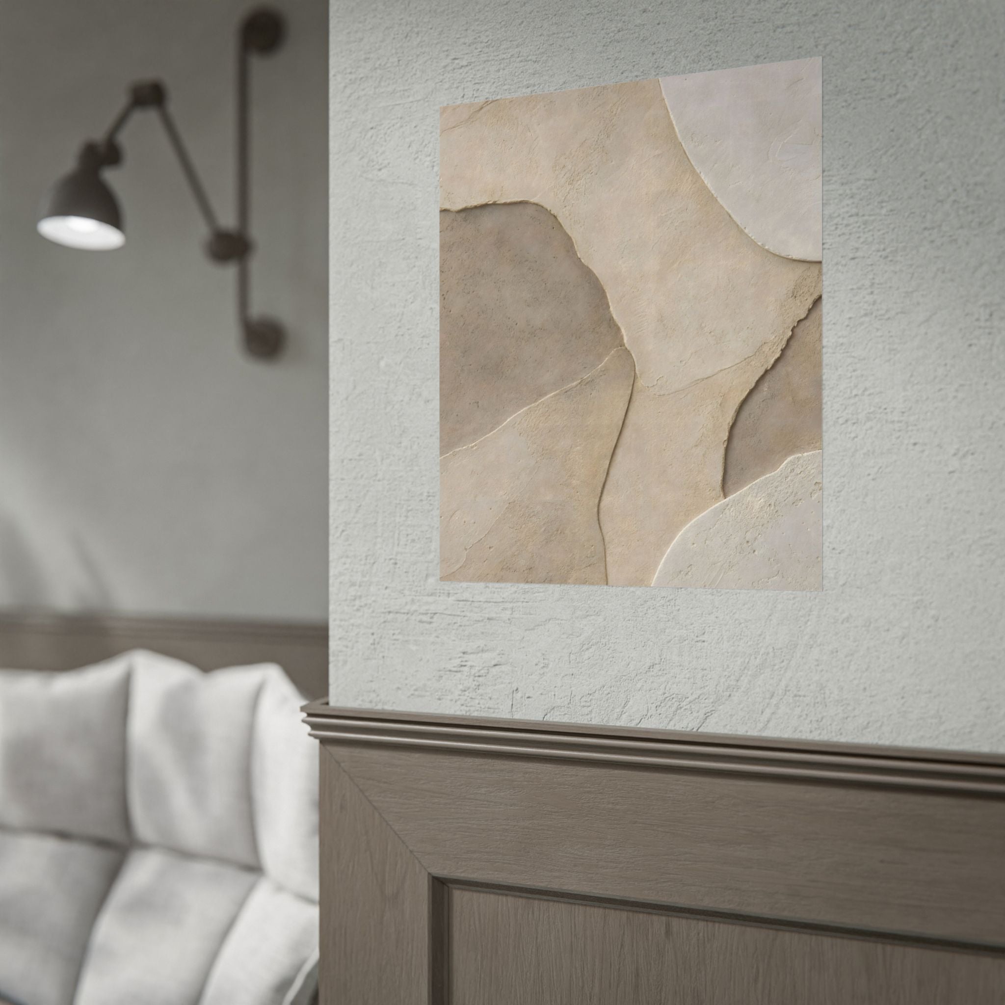 Abstract Neutral Texture Rolled Poster — Earth Tone Minimal Wall Art