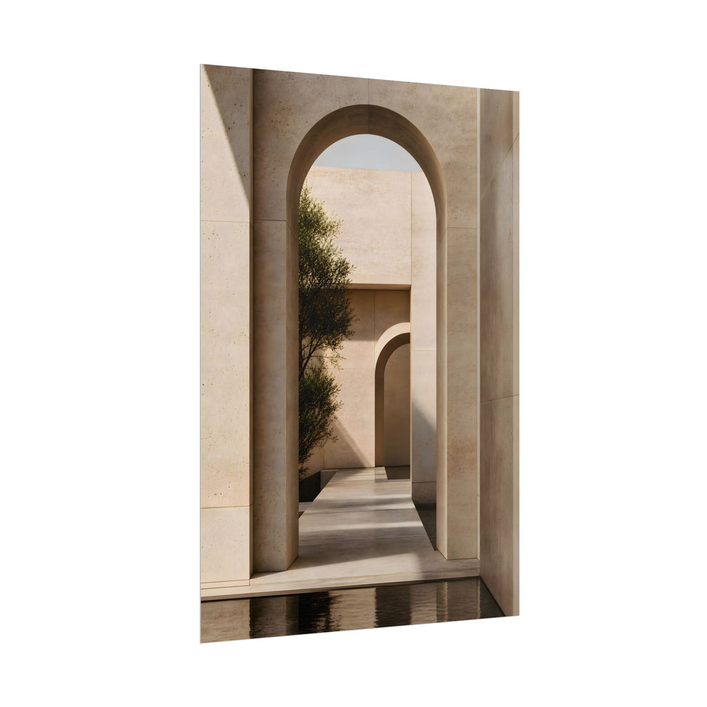 Minimalist Architectural Poster — Neutral Archway Wall Art (Rolled Poster)