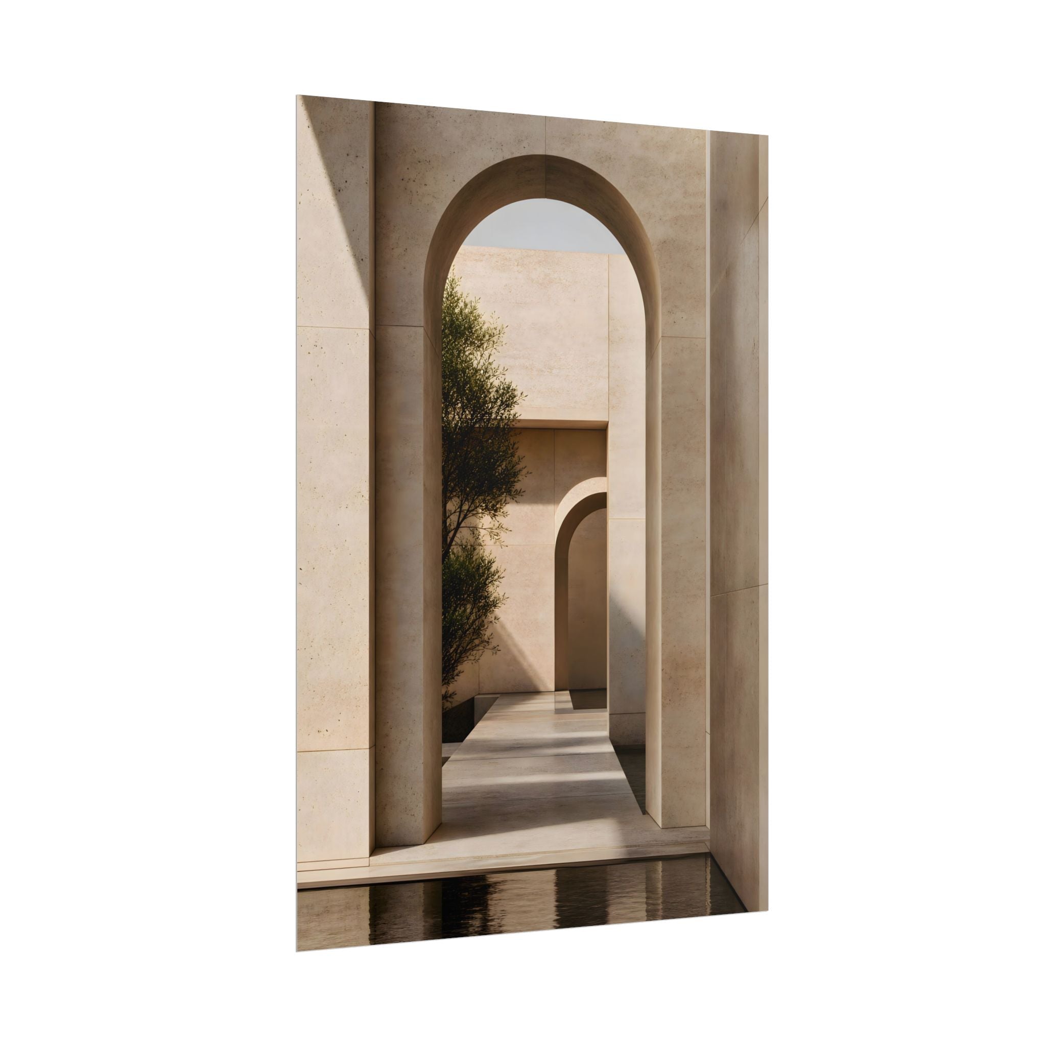 Minimalist Architectural Poster — Neutral Archway Wall Art (Rolled Poster)