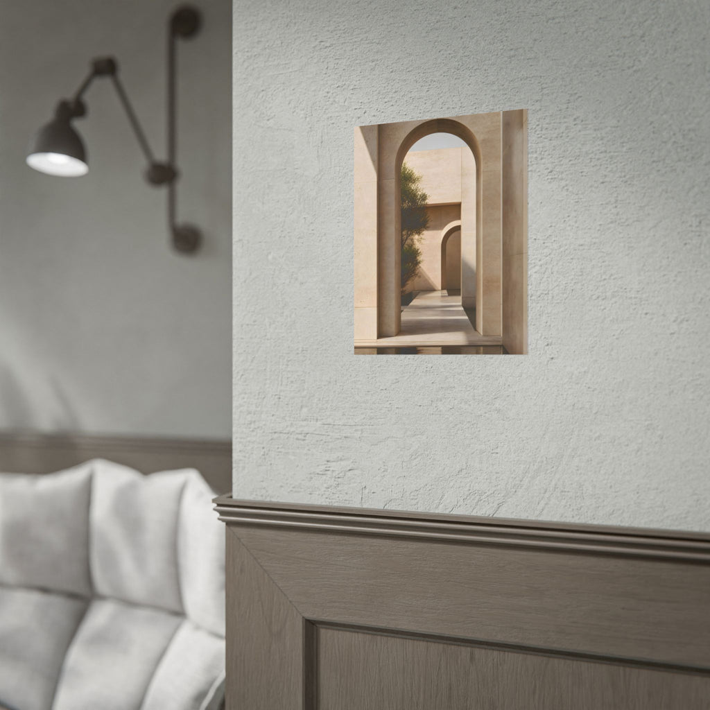 Minimalist Architectural Poster — Neutral Archway Wall Art (Rolled Poster)