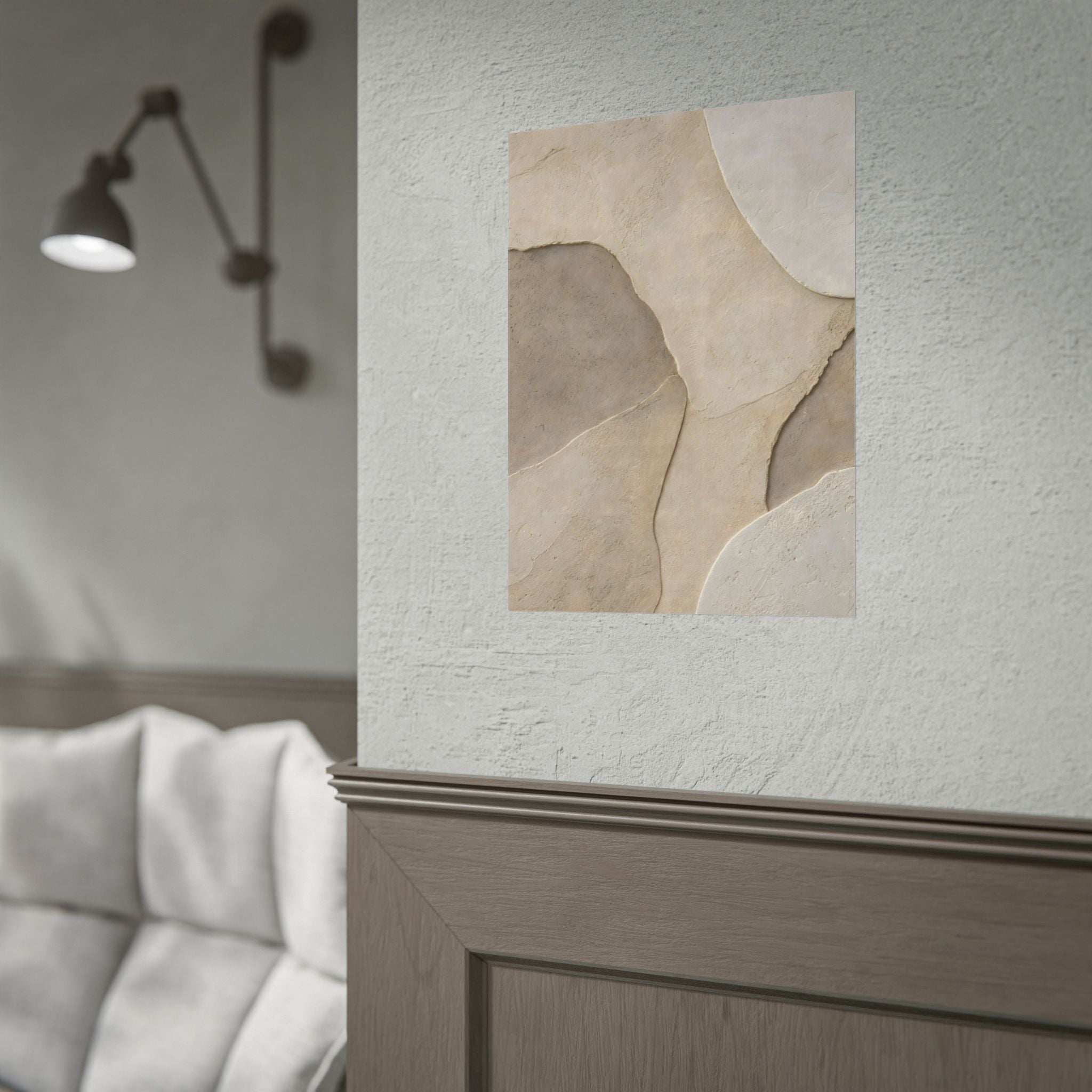 Abstract Neutral Texture Rolled Poster — Earth Tone Minimal Wall Art