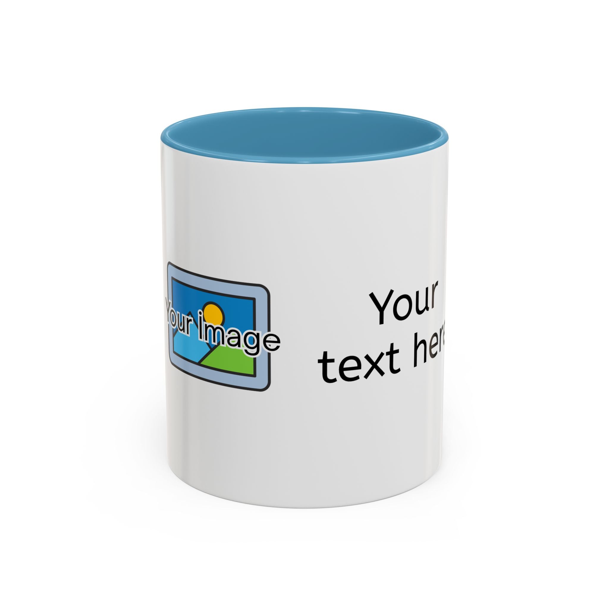 Personalized Accent Coffee Mug - Custom Text & Image, 11oz/15oz