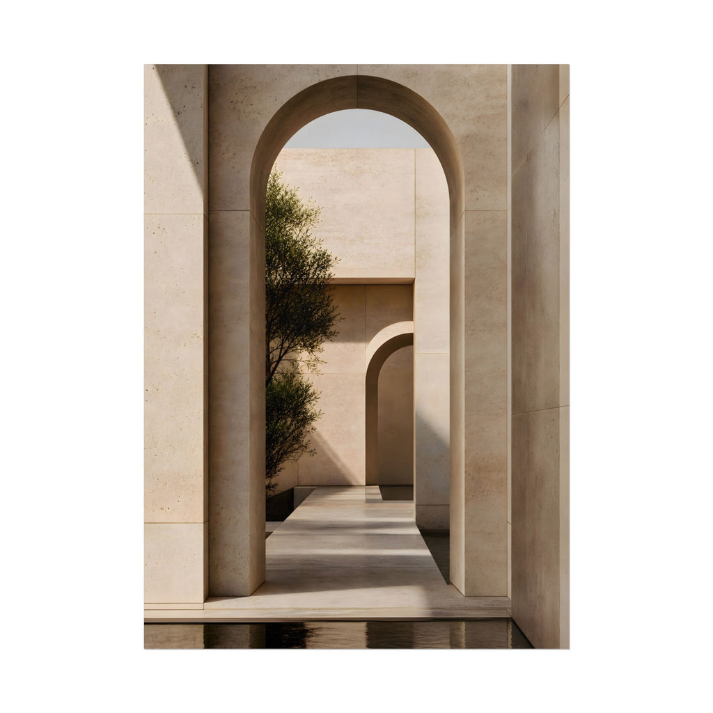 Minimalist Architectural Poster — Neutral Archway Wall Art (Rolled Poster)