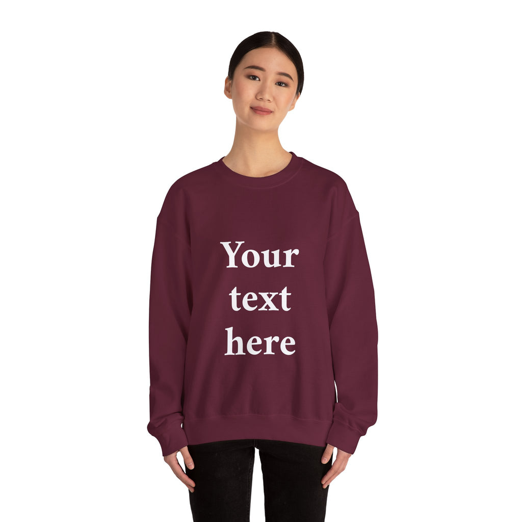 Custom Text Crewneck Sweatshirt — Personalized Minimalist Sweatshirt