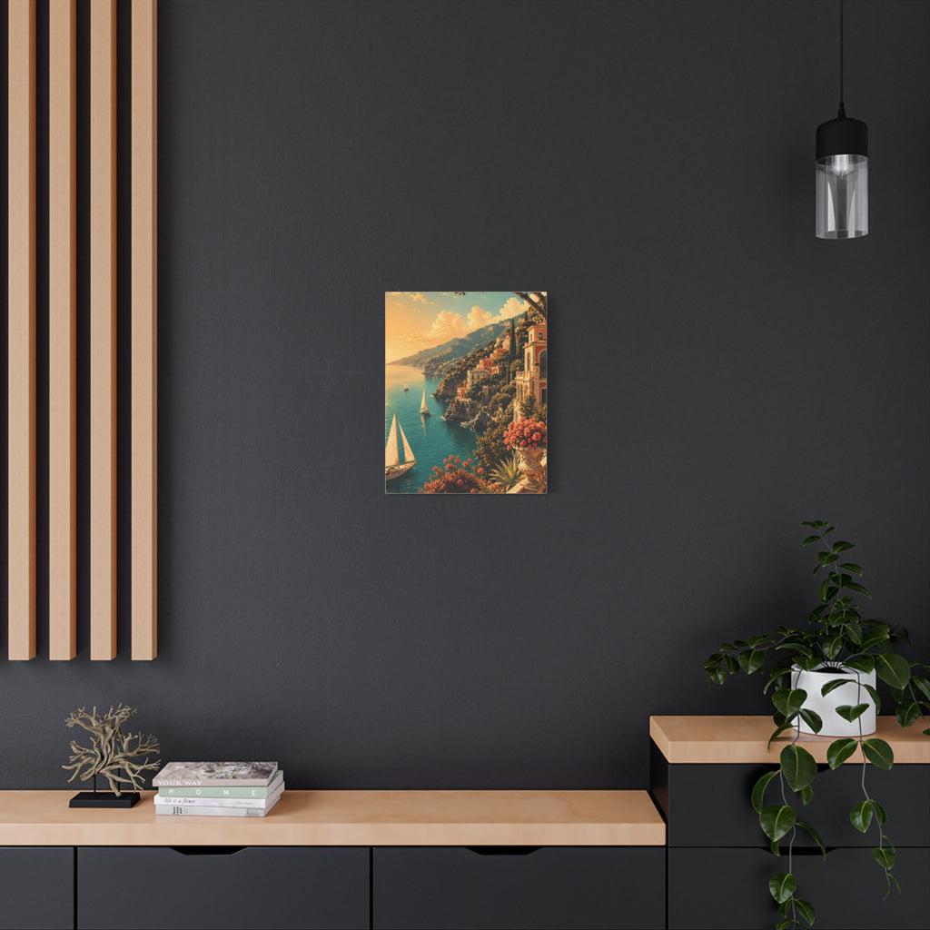 Mediterranean Coastal Sunset Matte Canvas