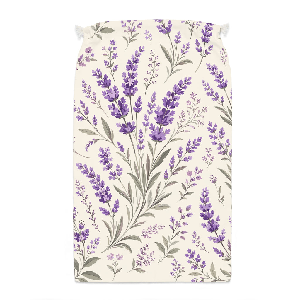Lavender Floral Drawstring Sack — Botanical Sachet Gift Bag