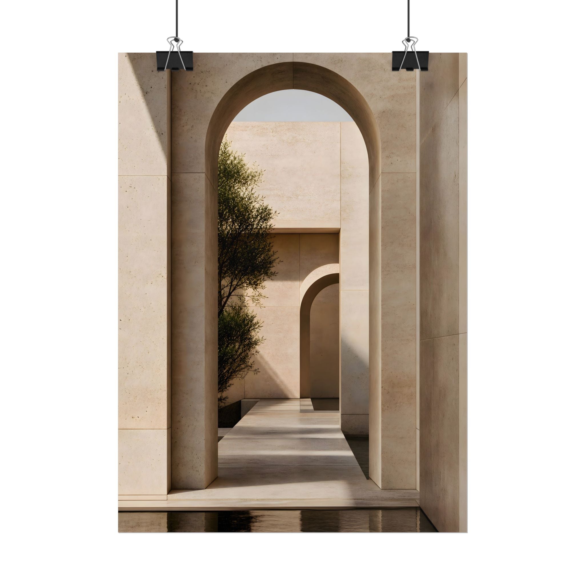 Minimalist Architectural Poster — Neutral Archway Wall Art (Rolled Poster)