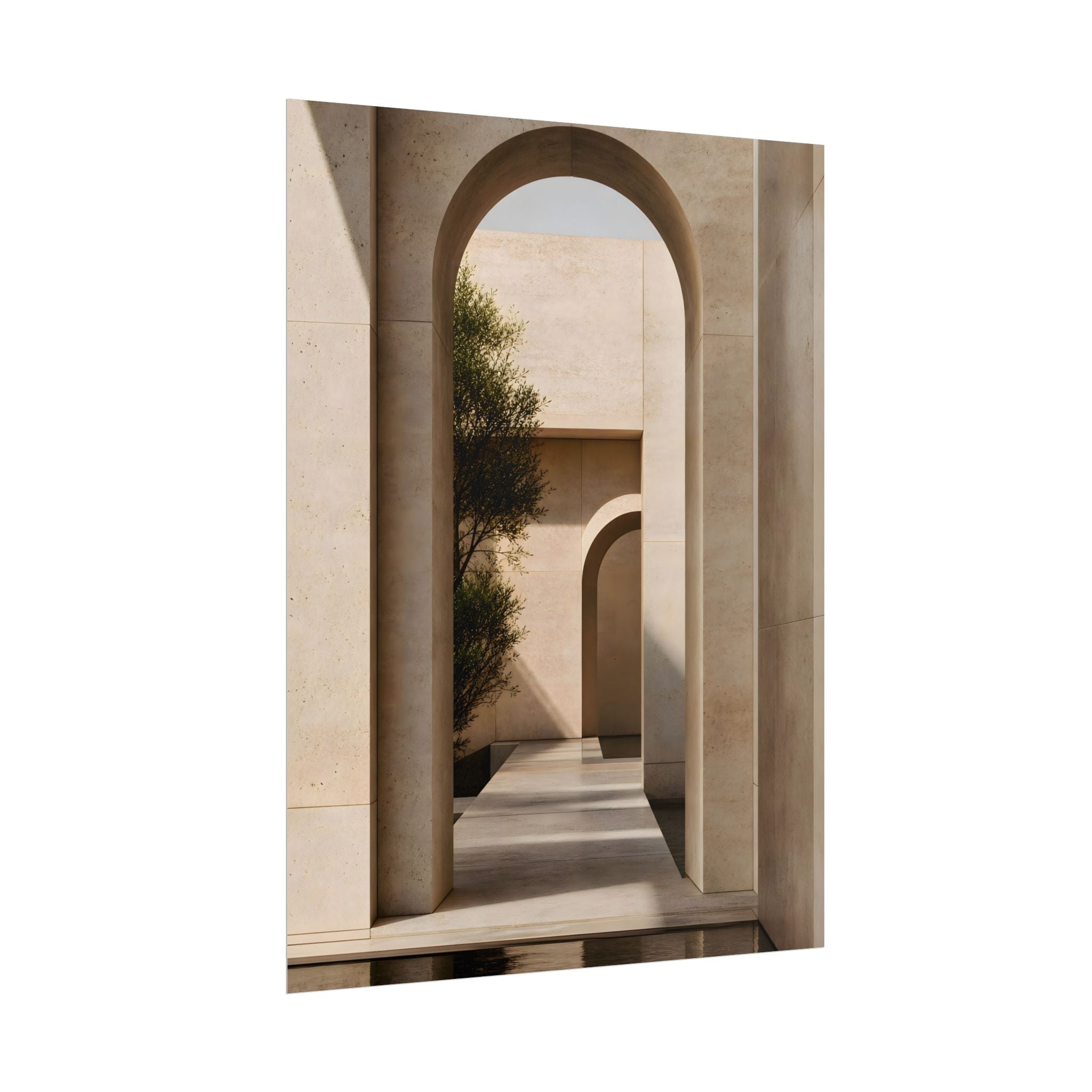 Minimalist Architectural Poster — Neutral Archway Wall Art (Rolled Poster)