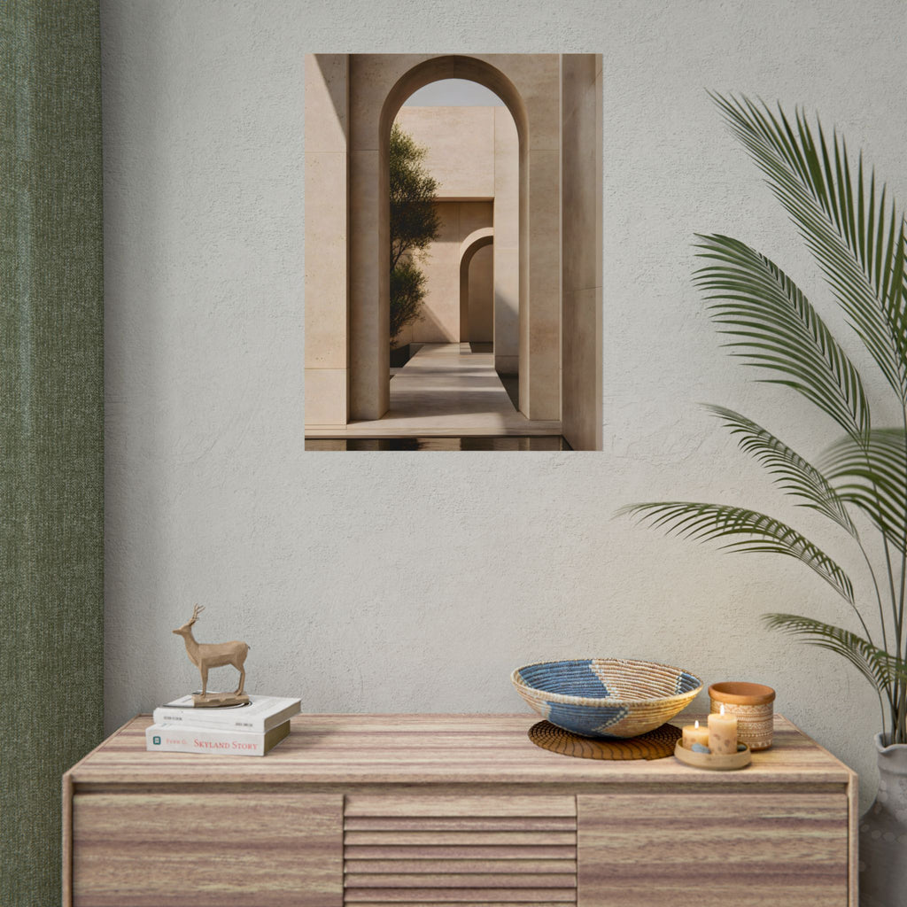 Minimalist Architectural Poster — Neutral Archway Wall Art (Rolled Poster)