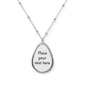 Personalized Oval Necklace Pendant — Engraved Teardrop Name Jewelry