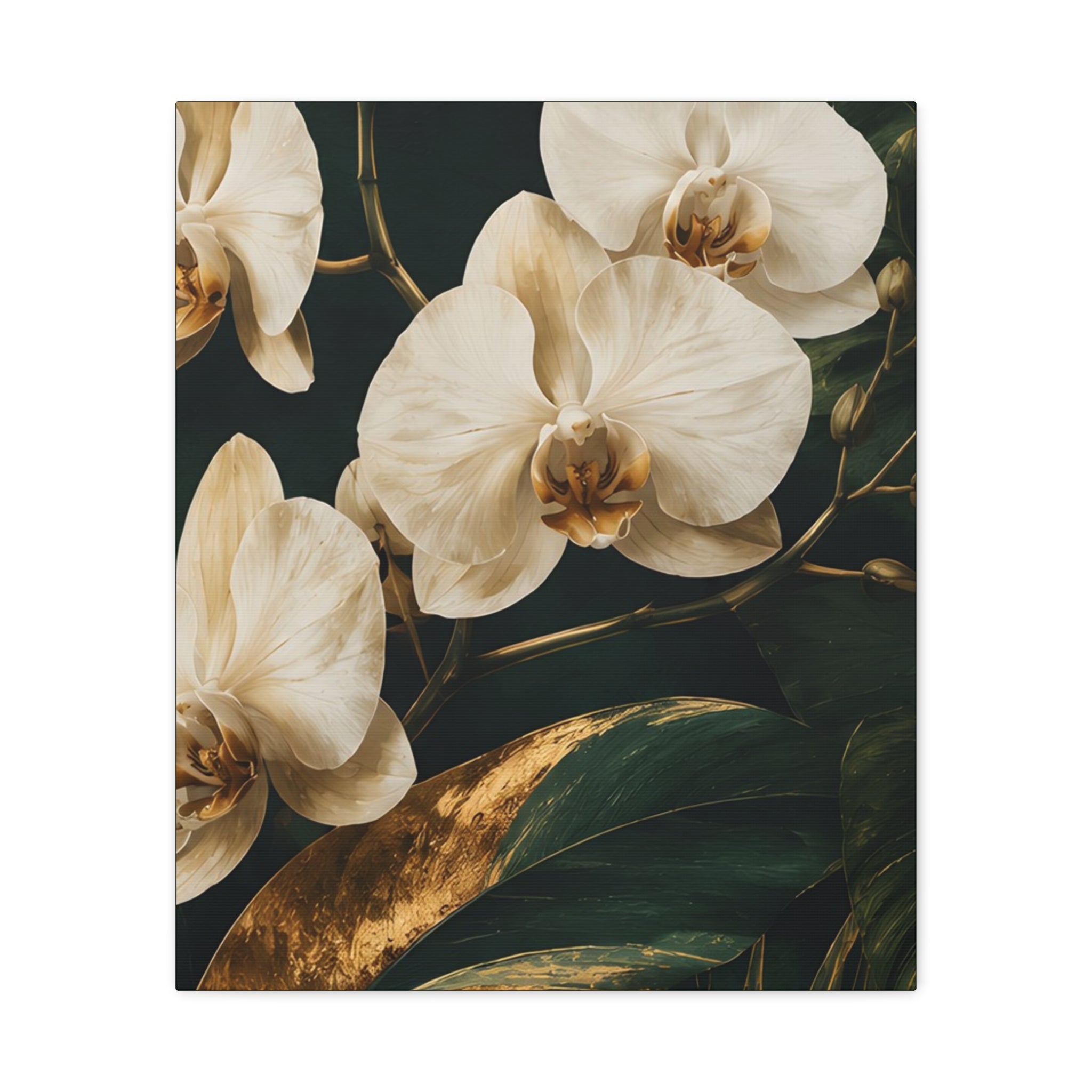 Orchid Botanical Matte Canvas Print — Stretched 1.25"