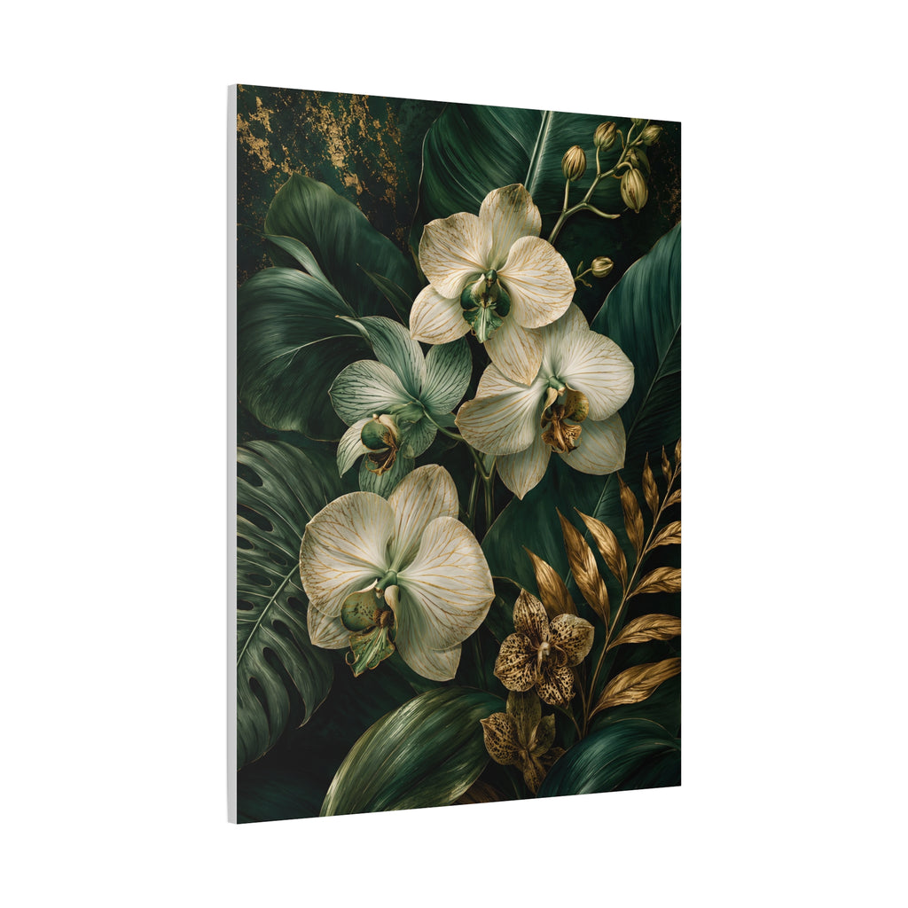Orchid & Tropical Foliage Matte Canvas Print — Stretched Wall Art