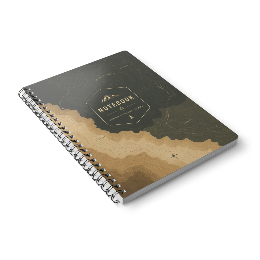 A5 Topographic Adventure Notebook — 'Notebook' Mountain Design Wirobound Journal