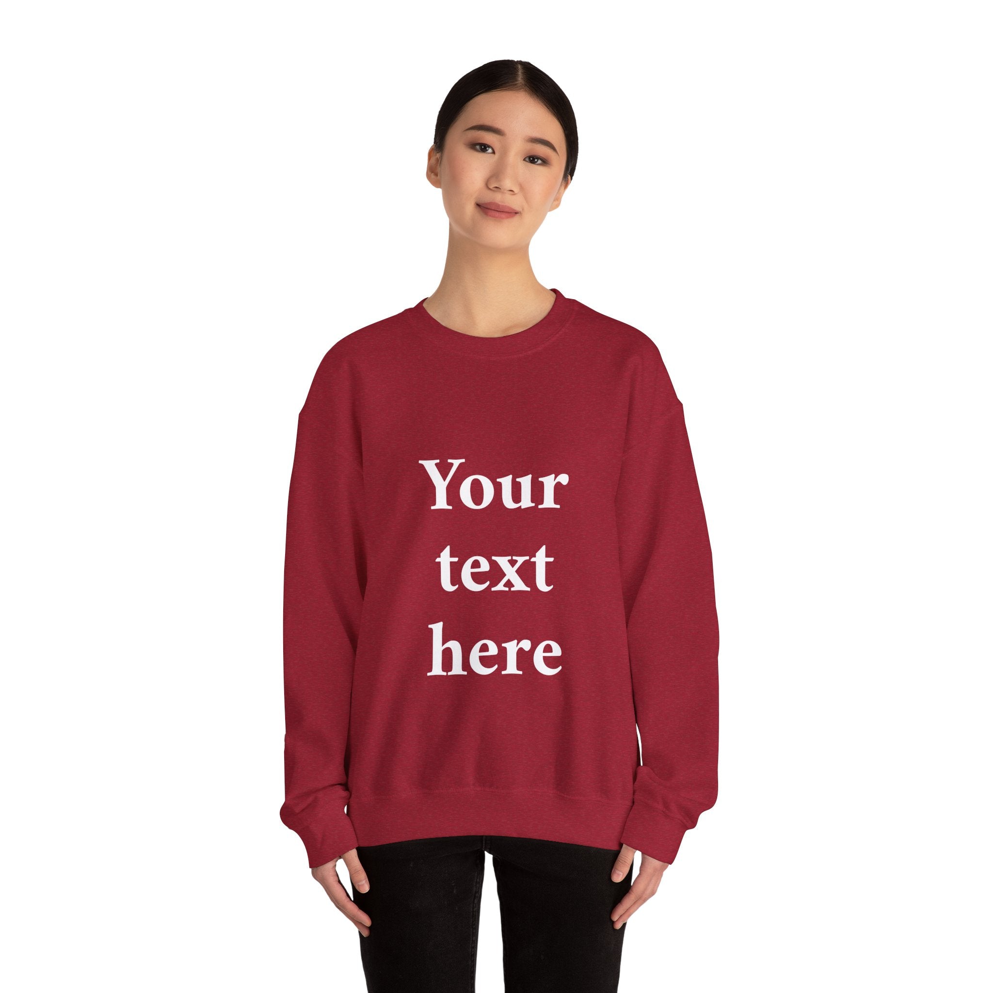 Custom Text Crewneck Sweatshirt — Personalized Minimalist Sweatshirt