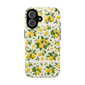 Lemon Pattern Tough Phone Case — Citrus Floral Protective iPhone Cover