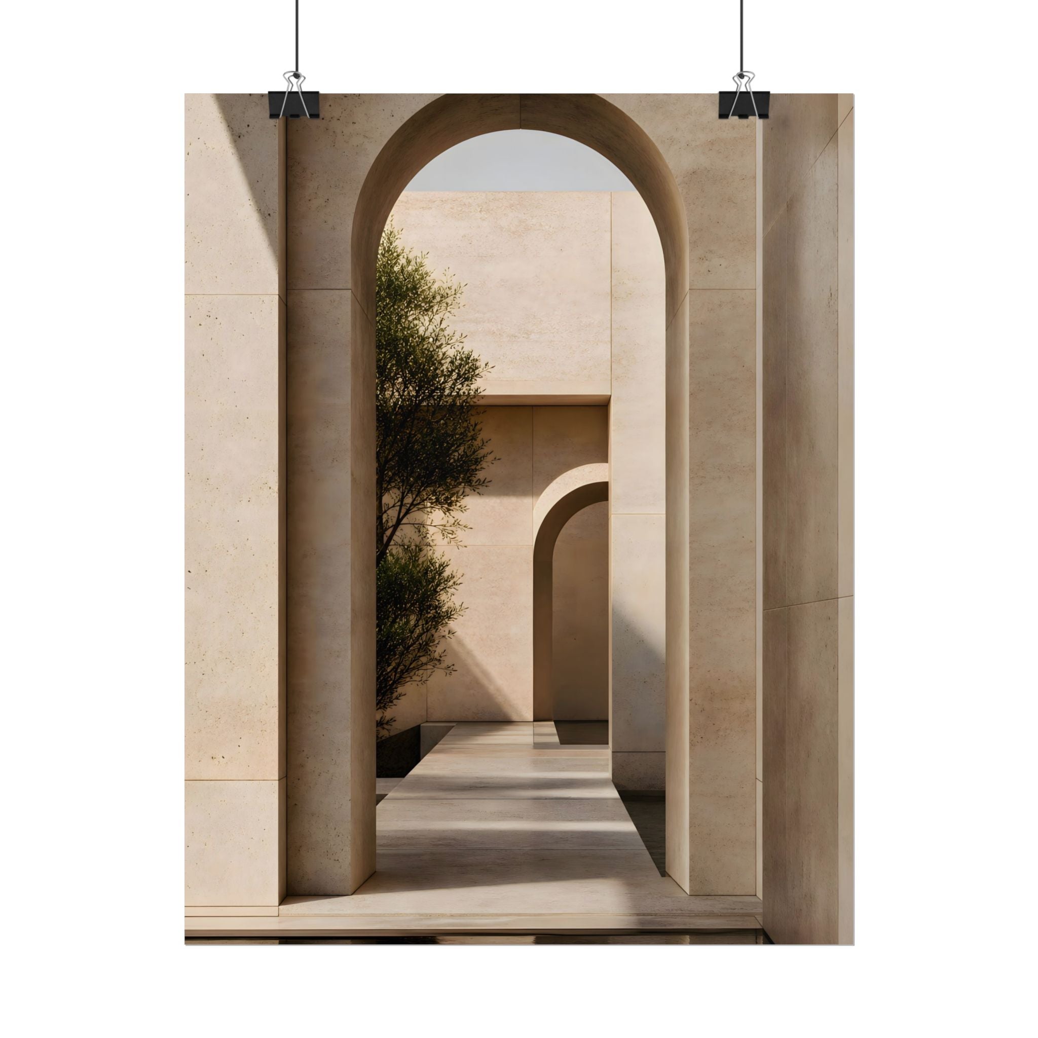 Minimalist Architectural Poster — Neutral Archway Wall Art (Rolled Poster)