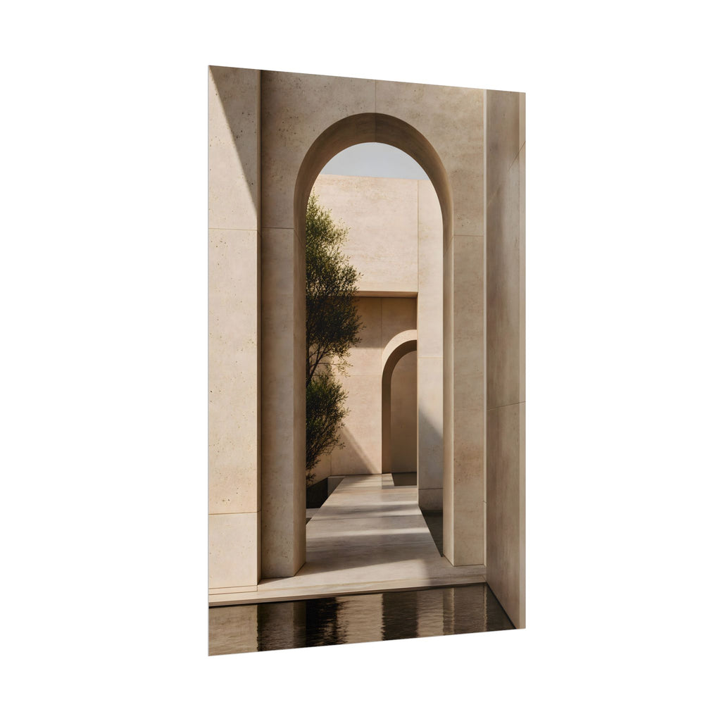 Minimalist Architectural Poster — Neutral Archway Wall Art (Rolled Poster)