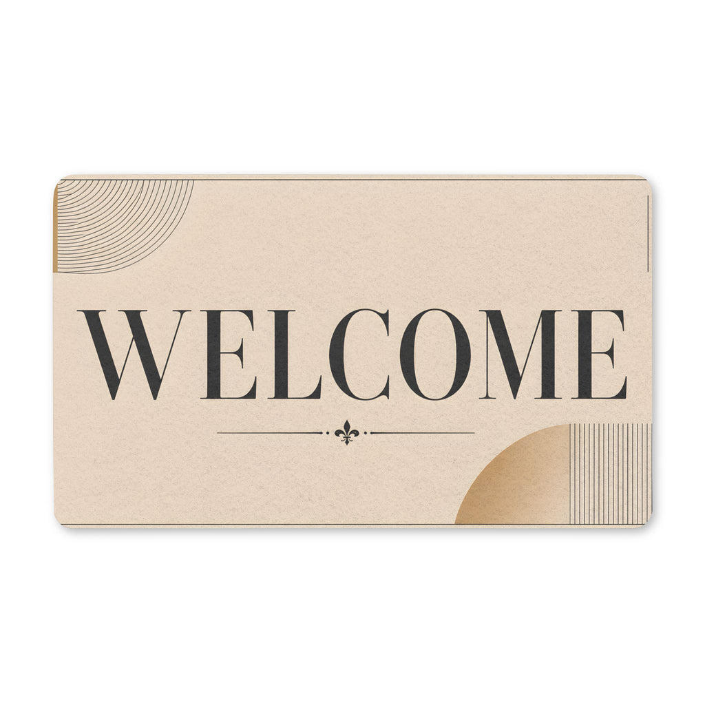 Funny Polyester Doormat — Durable Indoor Outdoor Welcome Mat with Bold Repeating Text Design