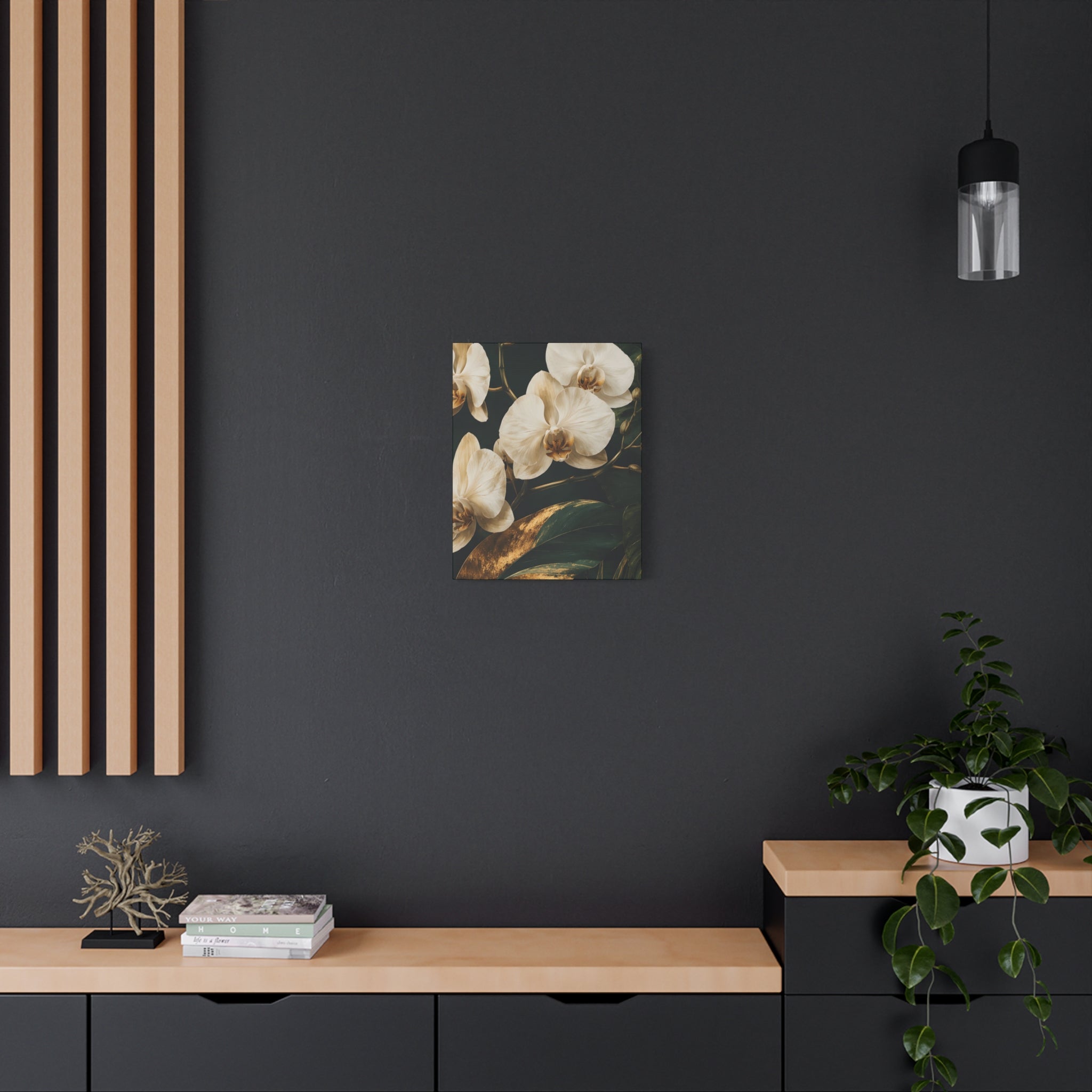 Orchid Botanical Matte Canvas Print — Stretched 1.25"