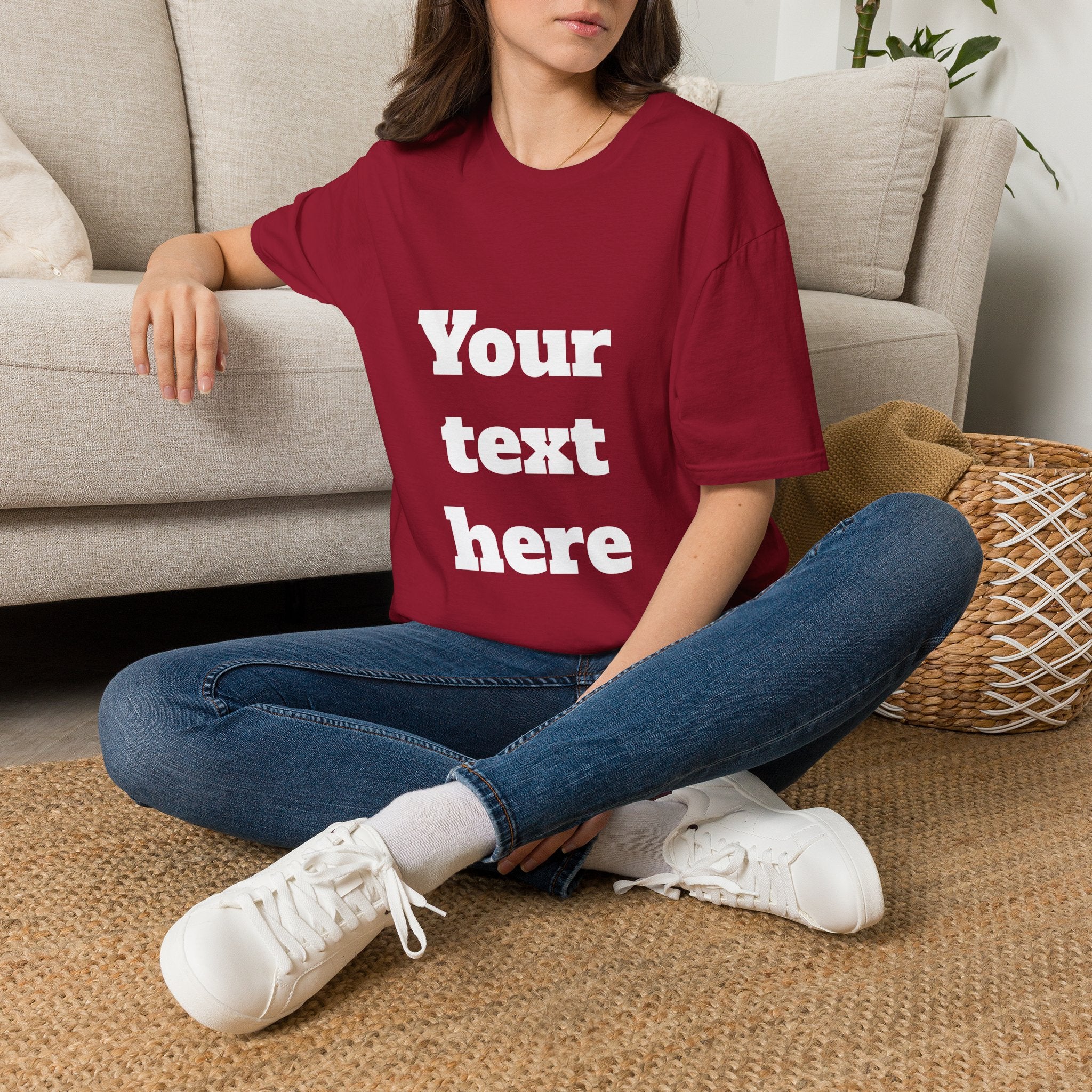 Custom Text T-Shirt — Personalized "Your Text Here" Graphic Tee