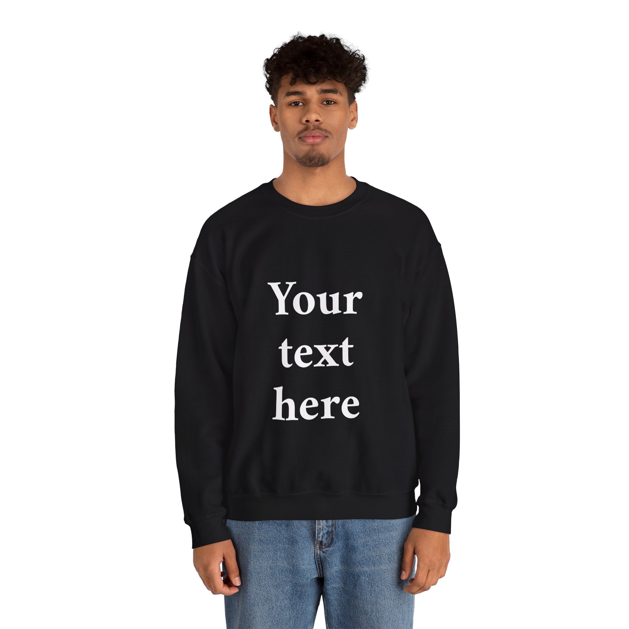 Custom Text Crewneck Sweatshirt — Personalized Minimalist Sweatshirt