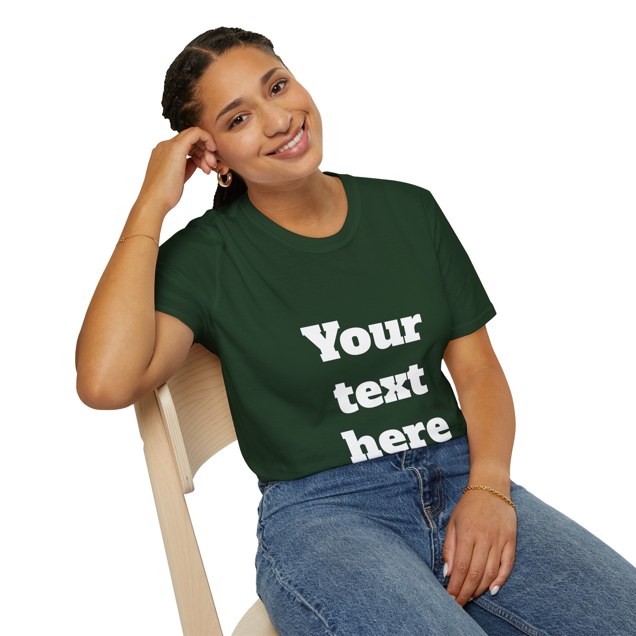 Custom Text T-Shirt — Personalized "Your Text Here" Graphic Tee