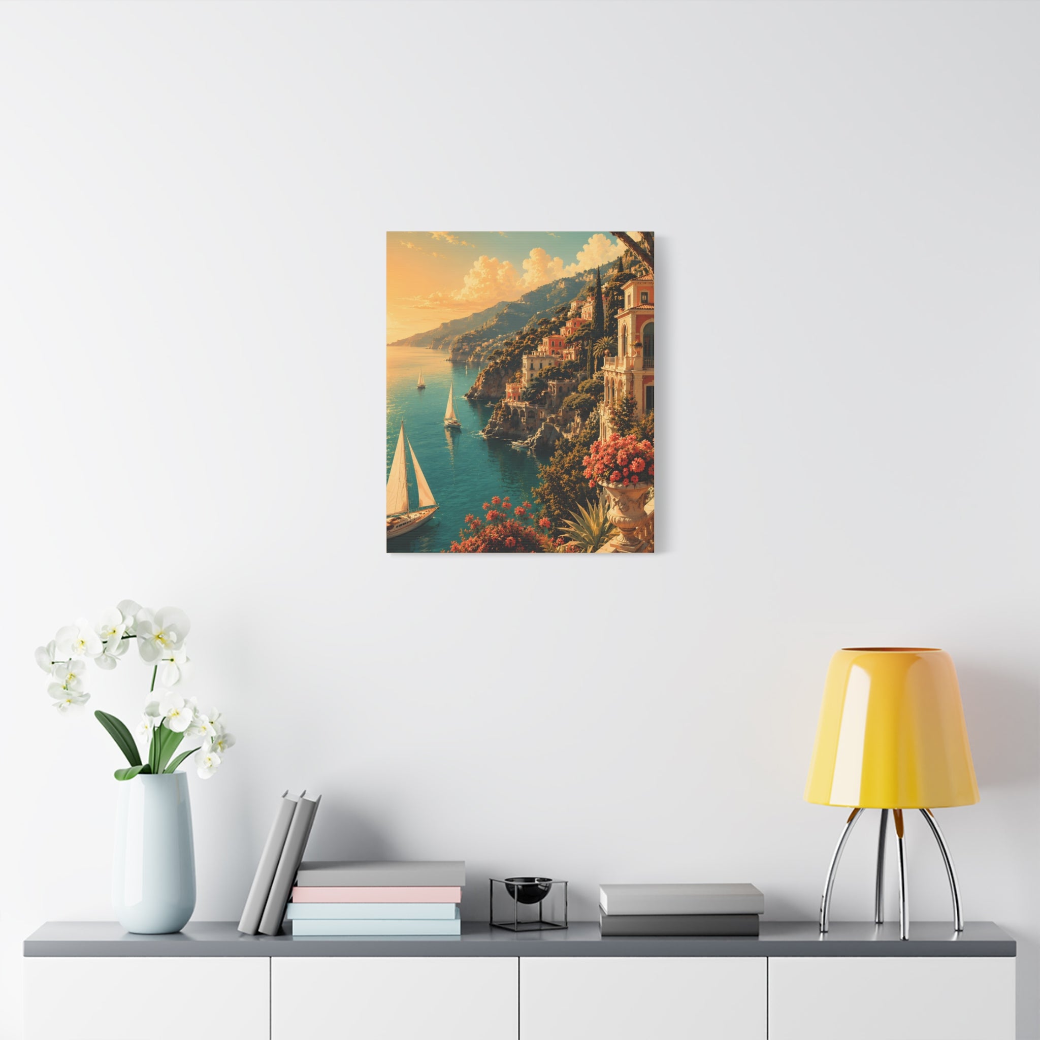 Mediterranean Coastal Sunset Matte Canvas
