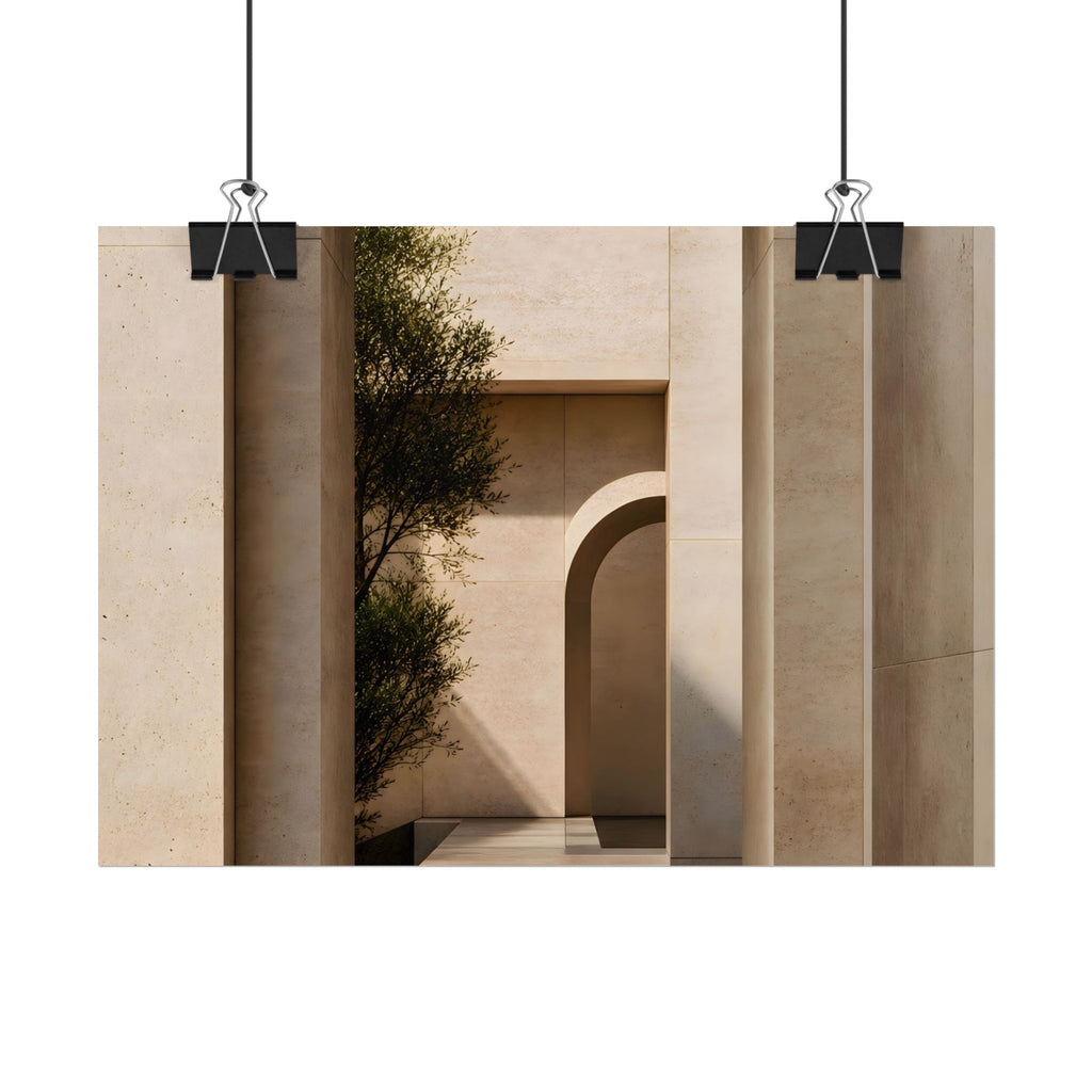 Minimalist Architectural Poster — Neutral Archway Wall Art (Rolled Poster)