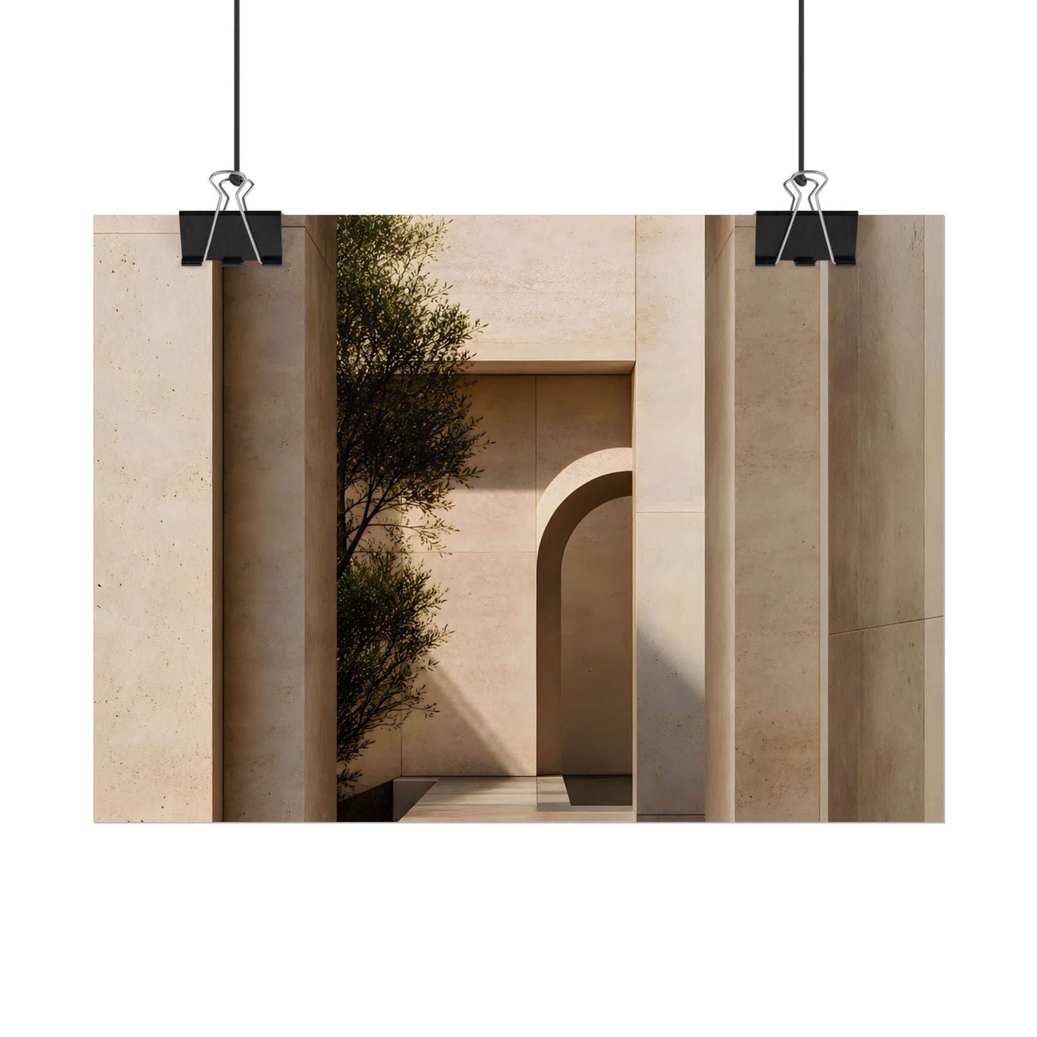 Minimalist Architectural Poster — Neutral Archway Wall Art (Rolled Poster)