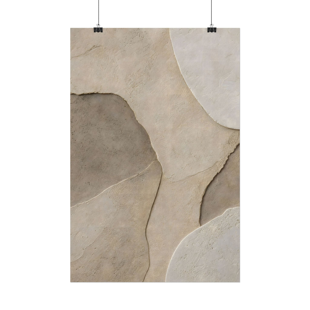 Abstract Neutral Texture Rolled Poster — Earth Tone Minimal Wall Art