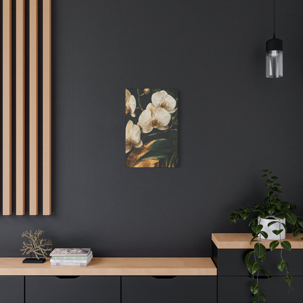 Orchid Botanical Matte Canvas Print — Stretched 1.25"
