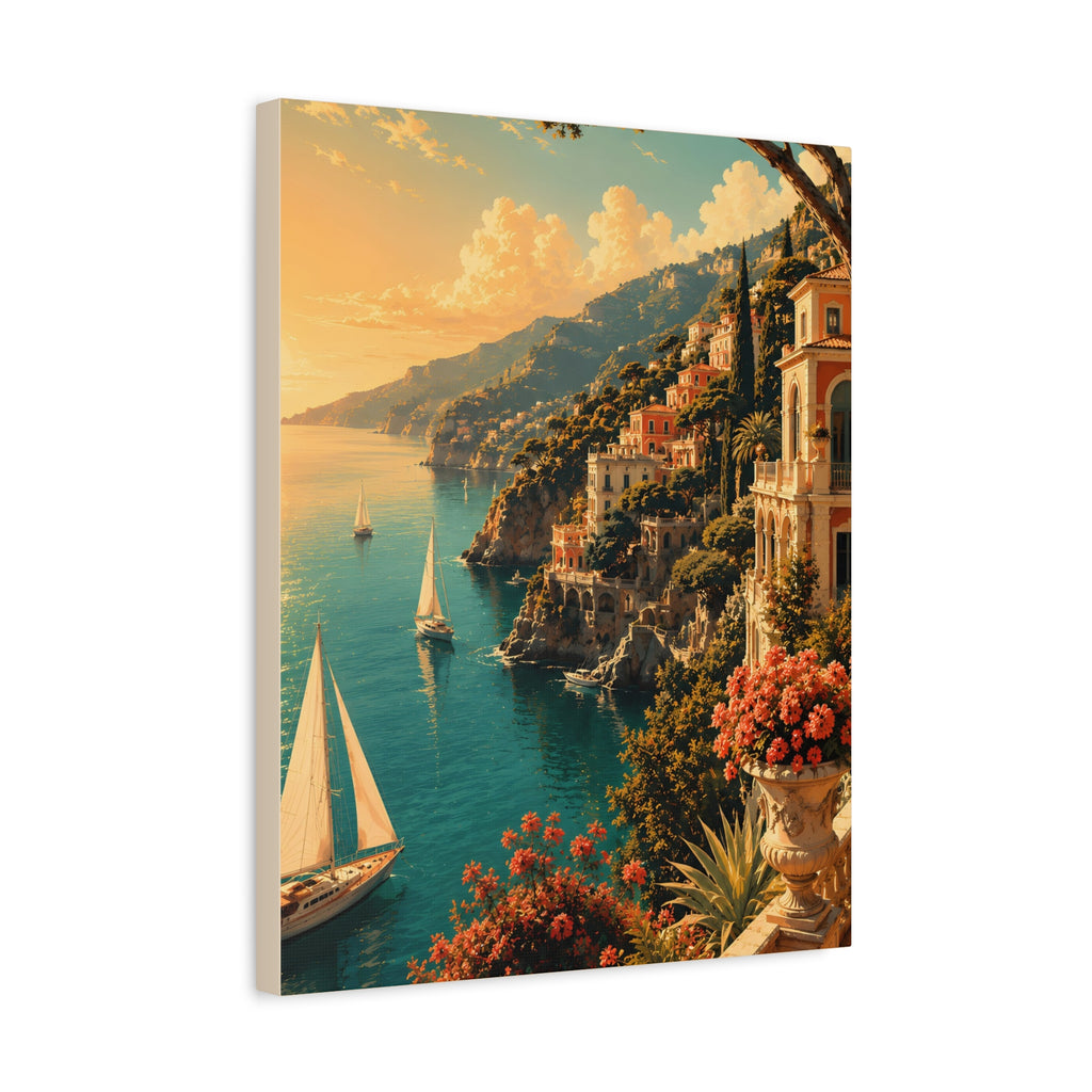 Mediterranean Coastal Sunset Matte Canvas