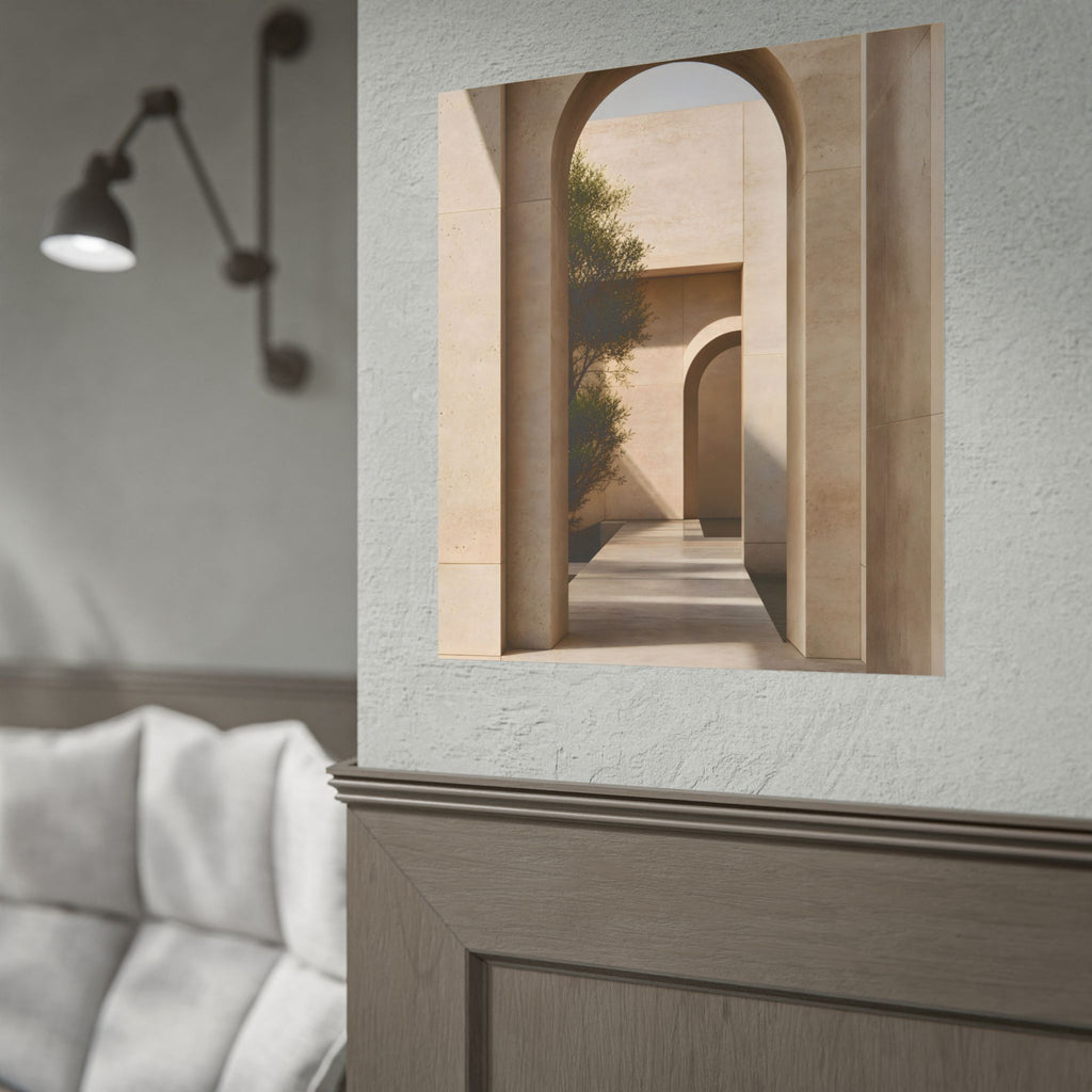 Minimalist Architectural Poster — Neutral Archway Wall Art (Rolled Poster)
