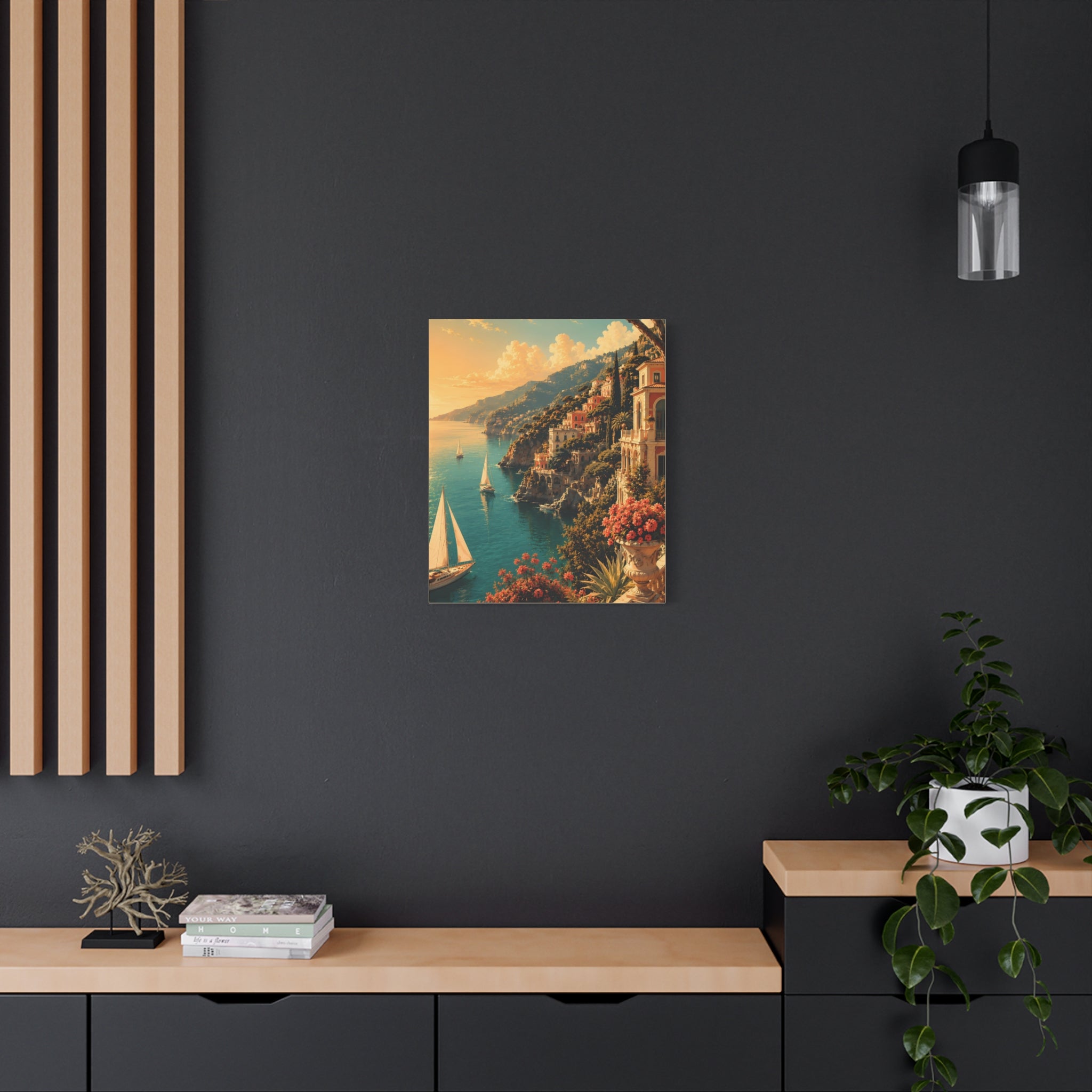 Mediterranean Coastal Sunset Matte Canvas