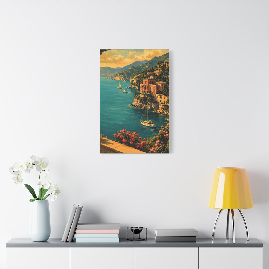 Mediterranean Coastal Canvas Print — Stretched Matte Wall Art